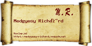 Medgyesy Richárd névjegykártya