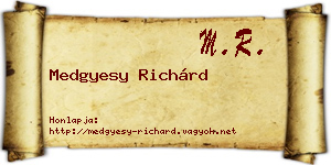Medgyesy Richárd névjegykártya